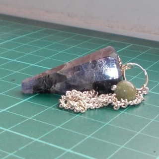 Auction Iolite Point Dowsing Pendulum Gemstone Crystal Dowser