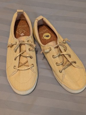 Sperry Women's Crest Vibe Shimmer Yellow Sneakers