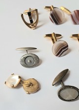Anciens Boutons De Manchette Dorés - Diamètre 14mm - Parfaits Pour Un Look Vintage Chic - Matière Inconnue