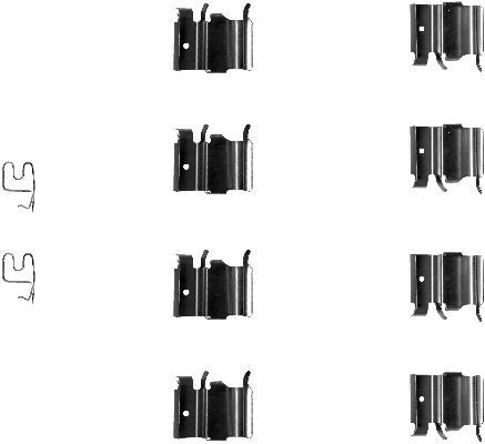 HELLA Disc Brake Pad Accessory Kit Front Fits Mazda Mitsubishi 8DZ 355 202-771