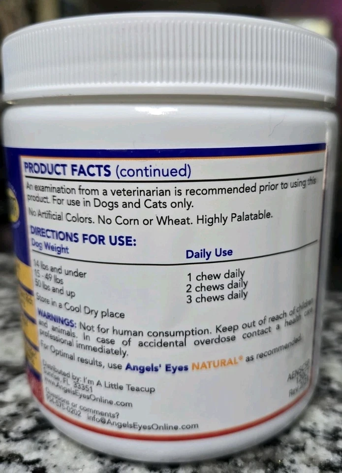 Натуральное мягкое жевательное средство для удаления пятен со слез сладкого картофеля ANGEL' EYES 120 карат для собак - Изображение 3 из 4