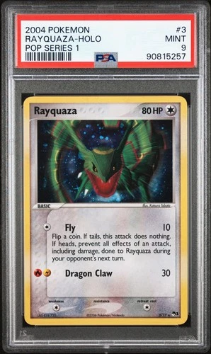 Pokemon Rayquaza Holo Rare POP Series 1 #3 PSA 9 Mint (POP 51)