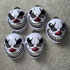 Evil Clown Plastic Face Mask - Costume Freak Show Adult Size New With Tag-Qty5