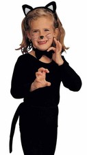 Cat Kit Black Kitty Ears Tail Animal Dress Up Halloween Child Costume Accessory