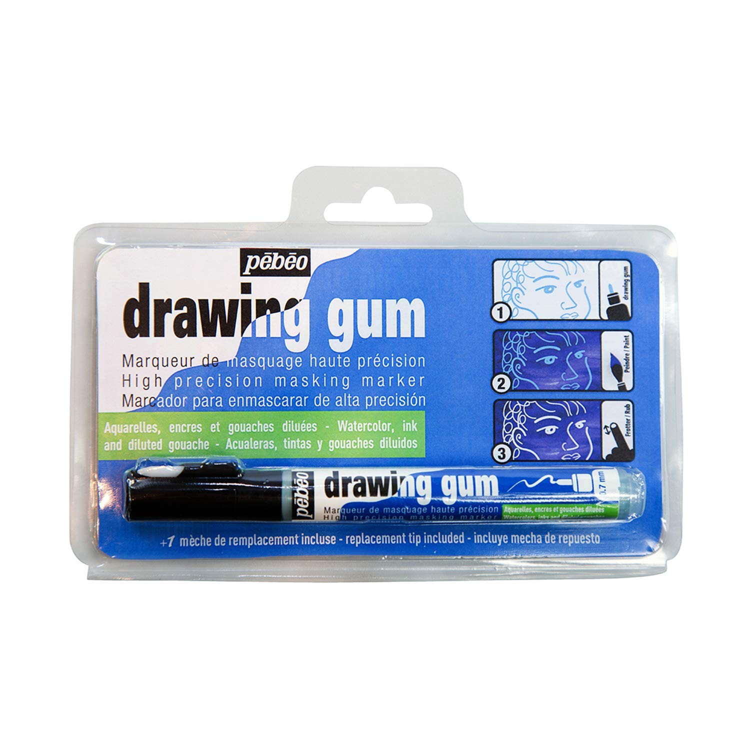 Drawing Gum Marker 0.7mm Nib Grey Liquid Frisket Masking Fluid Pen Rubber