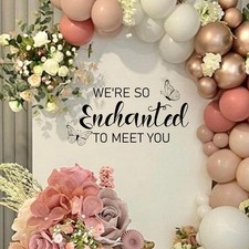 We're So Enchanted to Meet You Baby Shower Decal Sign - Gender Reveal Sign De...