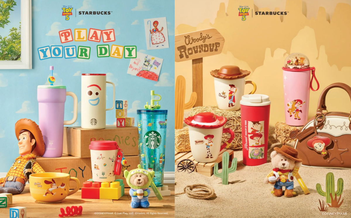 Starbucks Korea 2026 Toy Story 5 MD Buzz Woody Bearista Tumbler