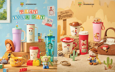 Starbucks Korea 2026 Toy Story 5 MD Buzz Woody Bearista Tumbler
