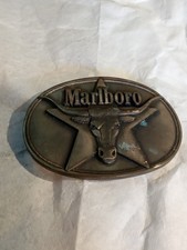 VINTAGE MARLBORO BELT BUCKLE SOLID BRASS PHILIP MORRIS INC