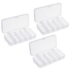 3pcs Small Fishing Lure Storage Box Fish Tackle Container, Clear