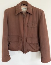 Vintage 1950s Hercules Sears Work Jacket Brown Workwear Quilted Lined fits S-M