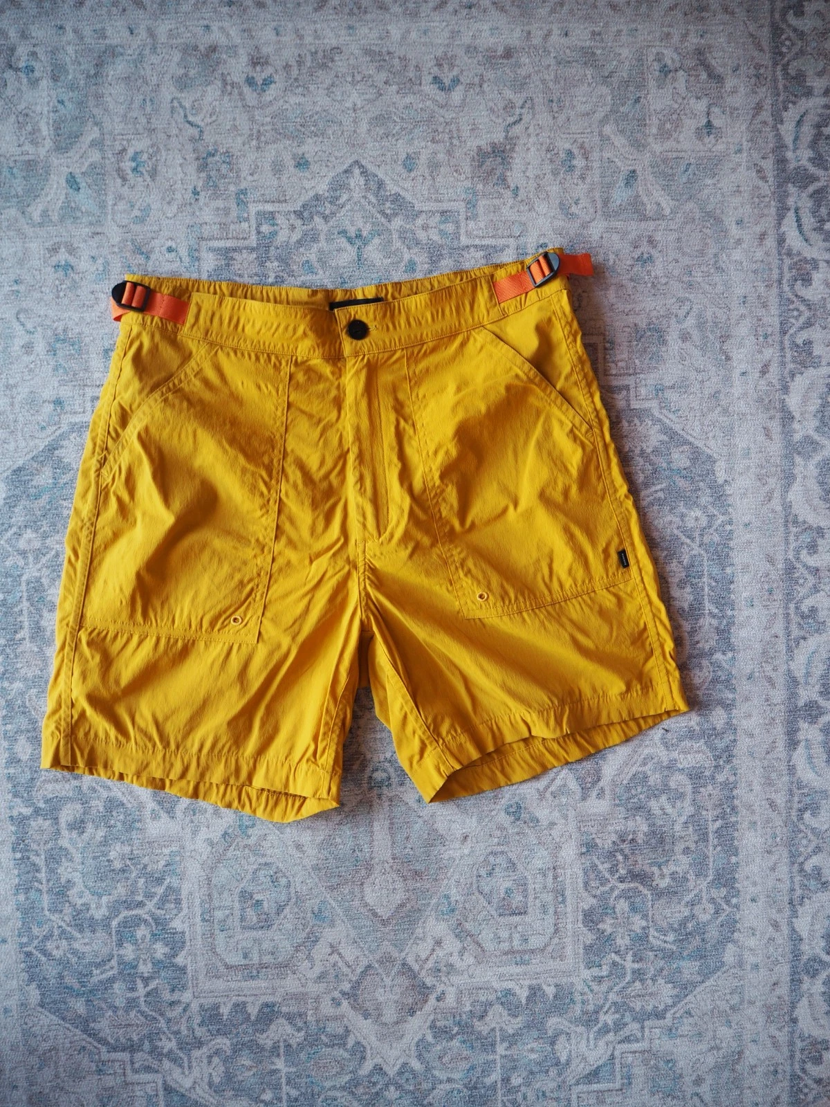 Finisterre Shorts Mens Size W30 Mustard Hiking Walking Nylon Stretch