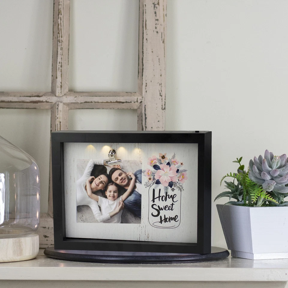 Northlight LED Lighted Home Sweet Home Picture Frame with Clip - 4" x 4" - Image 2 of 4