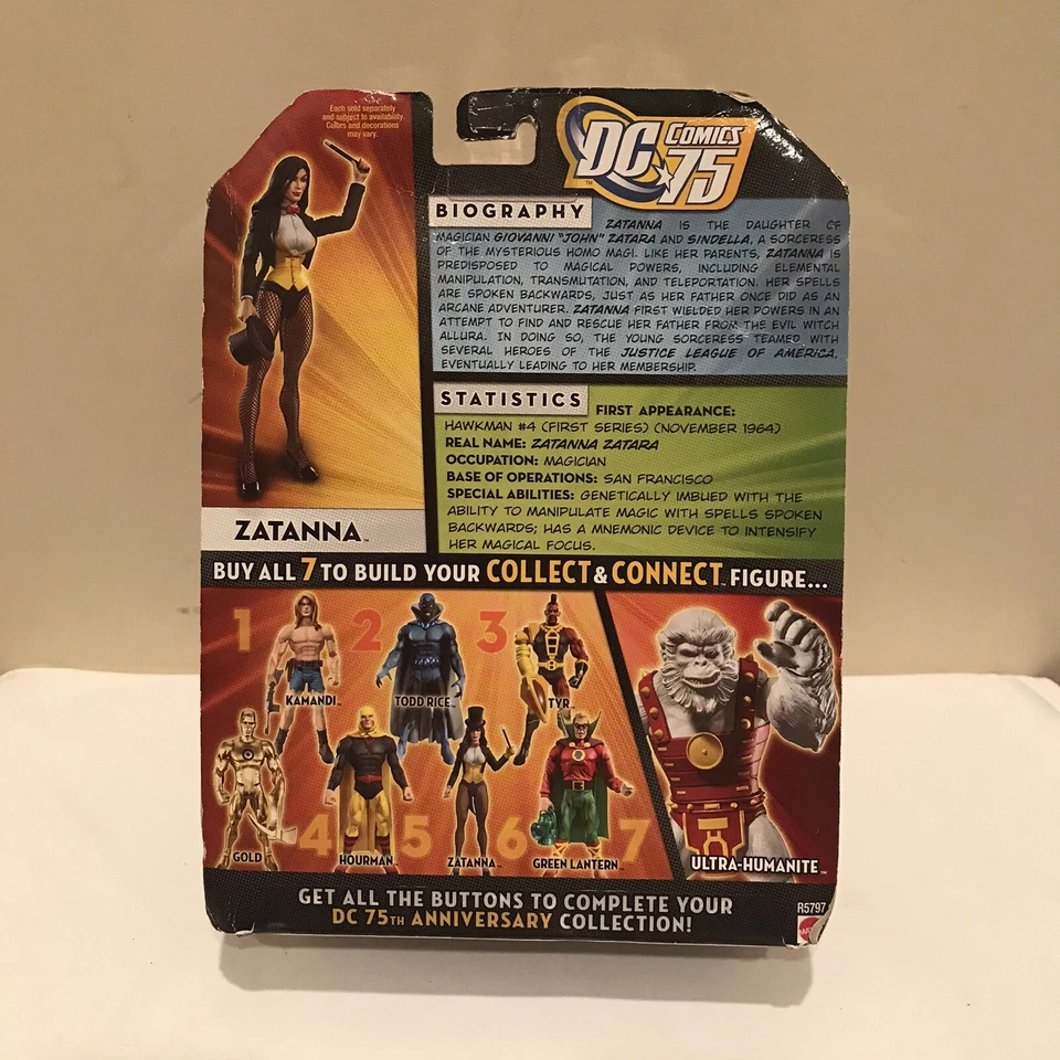 Zantanna DC Universe 2010 nuevo en caja 75 años de Super Power exclusivo de Walmart raro Foto 4 de 4