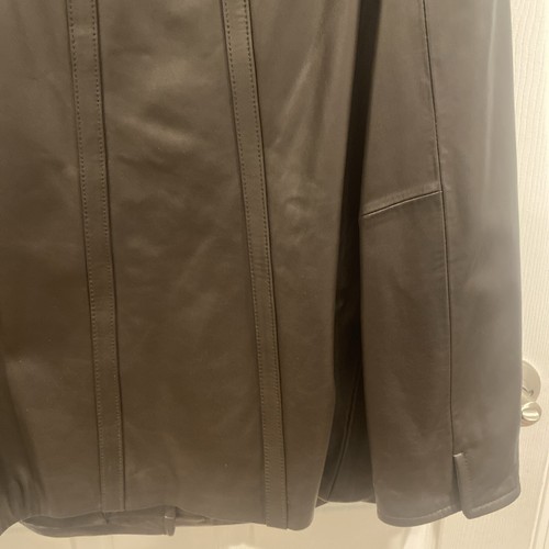Ellen Tracy Brown Soft Leather Jacket 3 Button Closure Side Pockets Women’s XL - Picture 6 of 14