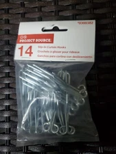 Graber 3-Inch Slip on Drapery Hooks with 1-Inch Drop. 14 Hooks per Bag