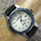 Vintage Timex Expedition Men Indiglo Leather Quartz Analog 36mm Watch 7 3/4"