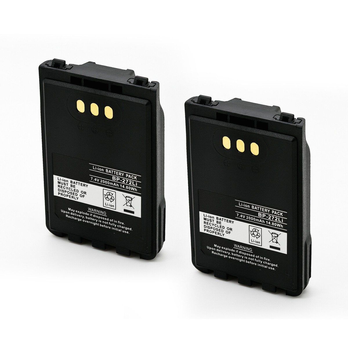 2x 7.4V 2000 mAh Li-ion battery for Icom BP-271, BP-272Li, ID-51A
