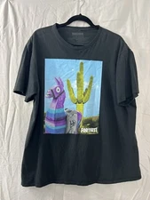 Fortnite Loot Llama T-Shirt Black 100% Cotton Mens Sz XL