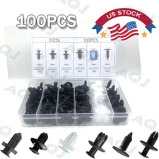 100Pack Fender Clips Trim Car Auto Push Pin Rivet Bumper Fastener Panel Retainer