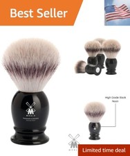 Classic Silvertip Badger Fiber Brush  High-Grade Black Resin Handle  Luxury...
