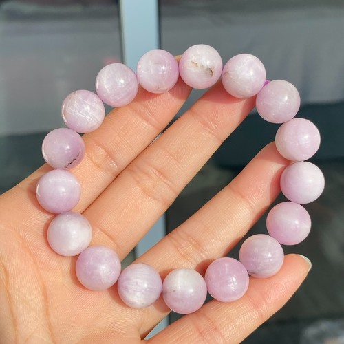 12mm Genuine Natural Purple Kunzite Crystal Round Beads Bracelet C1586 - Picture 3 of 8