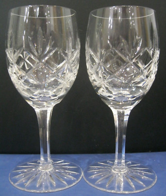 2x Thomas Webb Kristall WET58 Wein Claret Gläser - signiert auf Sockel