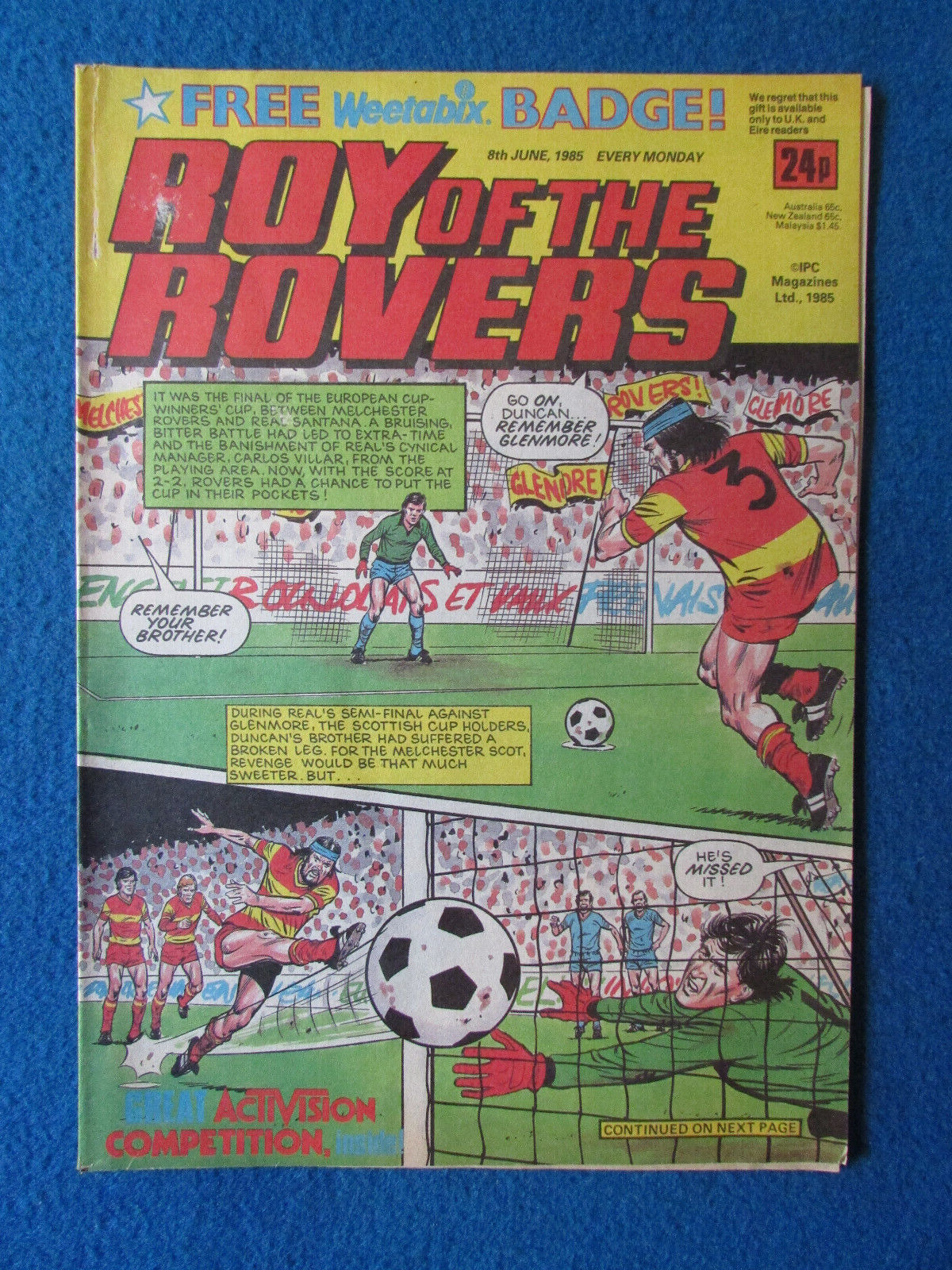 ROY OF THE ROVERS Comic 8/6/85