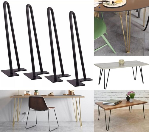 4 x Haarnadel Beine / Haarnadel Beine Set für Möbel Bank Schreibtisch Tisch Metall Stahl - Bild 5 von 16
