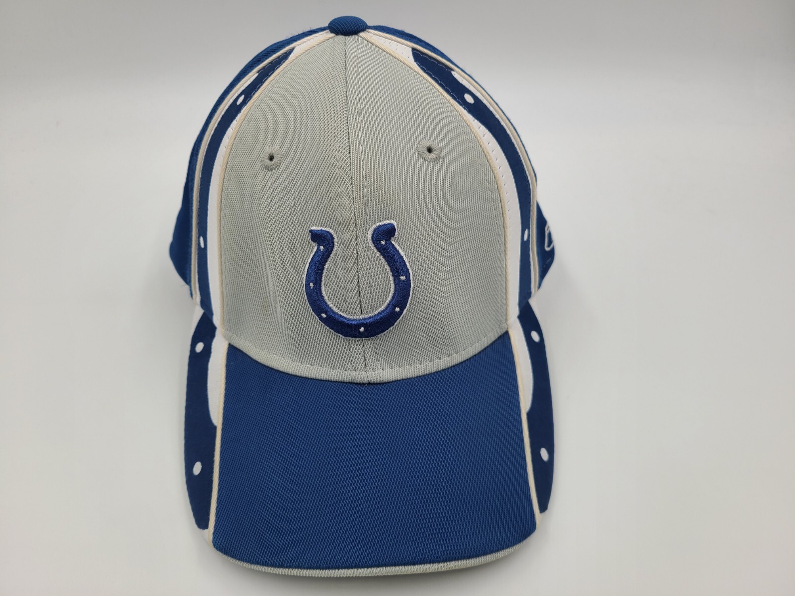 Indianapolis Colts Reebok Fitted S-M Hat Cap Men Women NFL Football Gray Blue