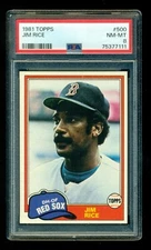 1981 Topps #500 Jim Rice PSA 8