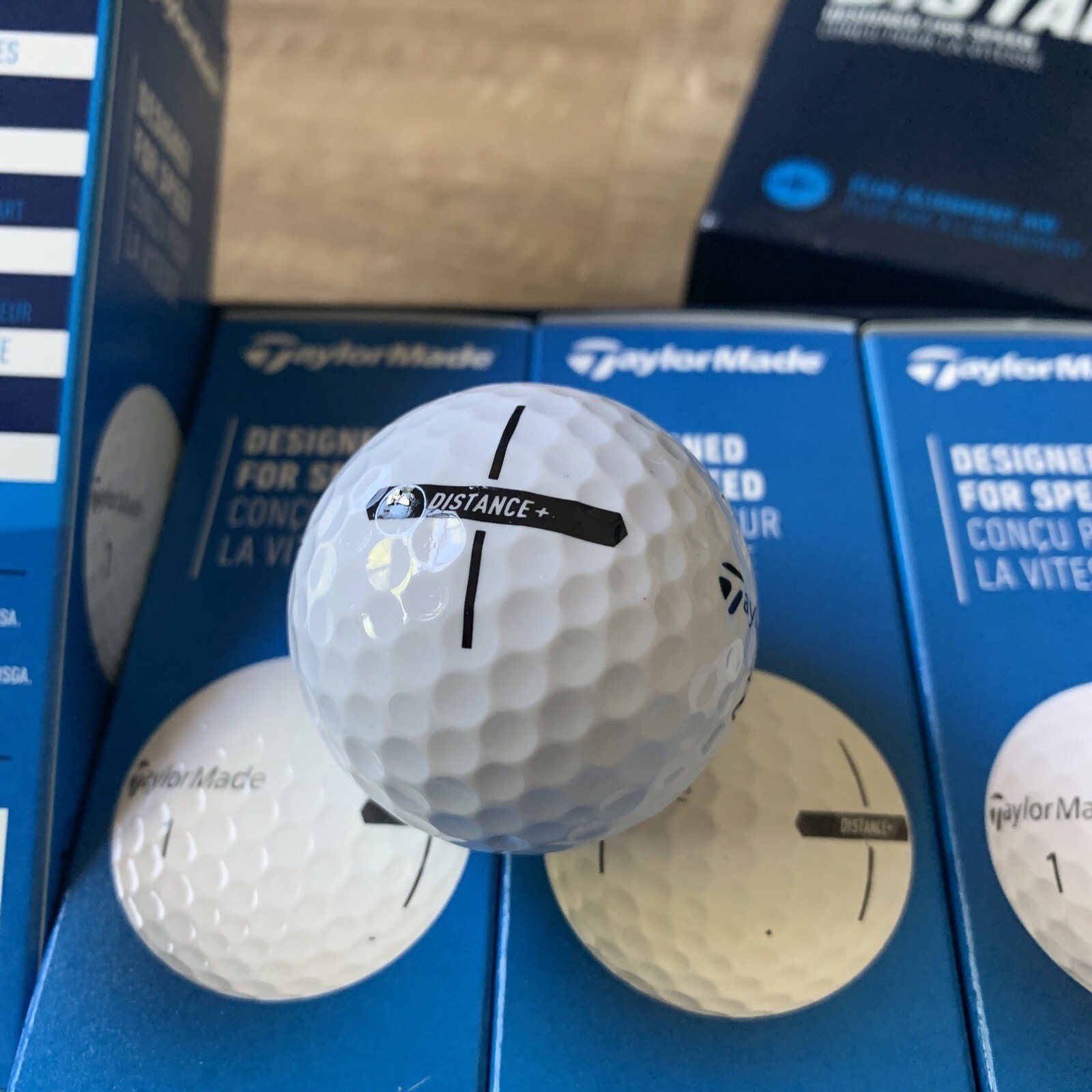 TaylorMade Distance+ Golf Balls Pack of 12 White 2 Piece 77
