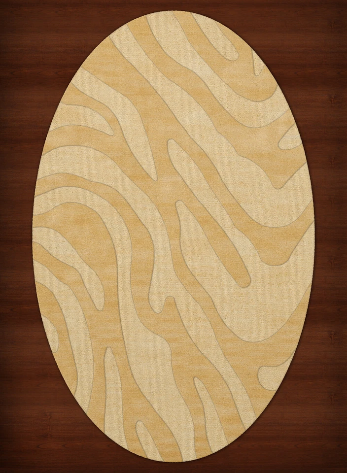 Yellow Swirls Lines Stripes Transitional Area Rug Animal Print DV2 - Image 2 of 2