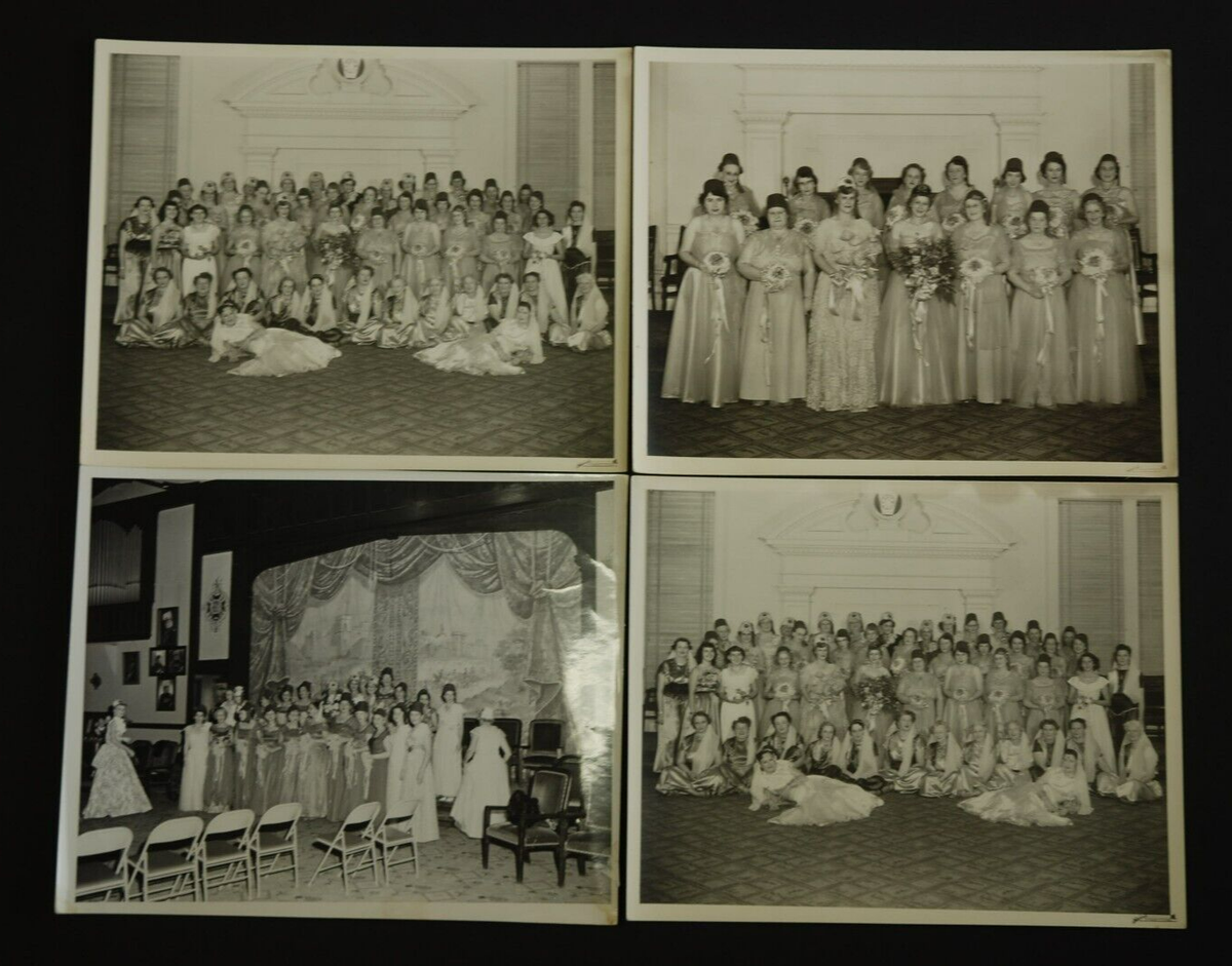masonic ladies dresses Lot 4 B&W 8x10 of Eastern Star or another Organization circa 1950 Prince hall