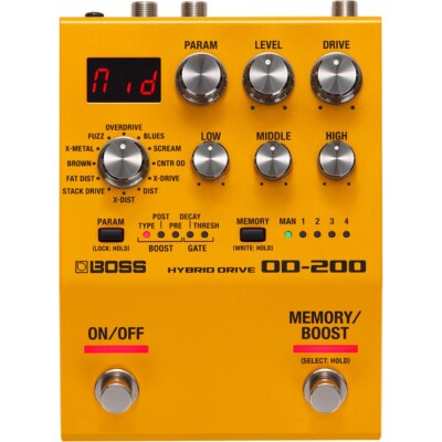 Boss OD-200 Hybrid Drive Overdrive / Distortion Pedal, neu