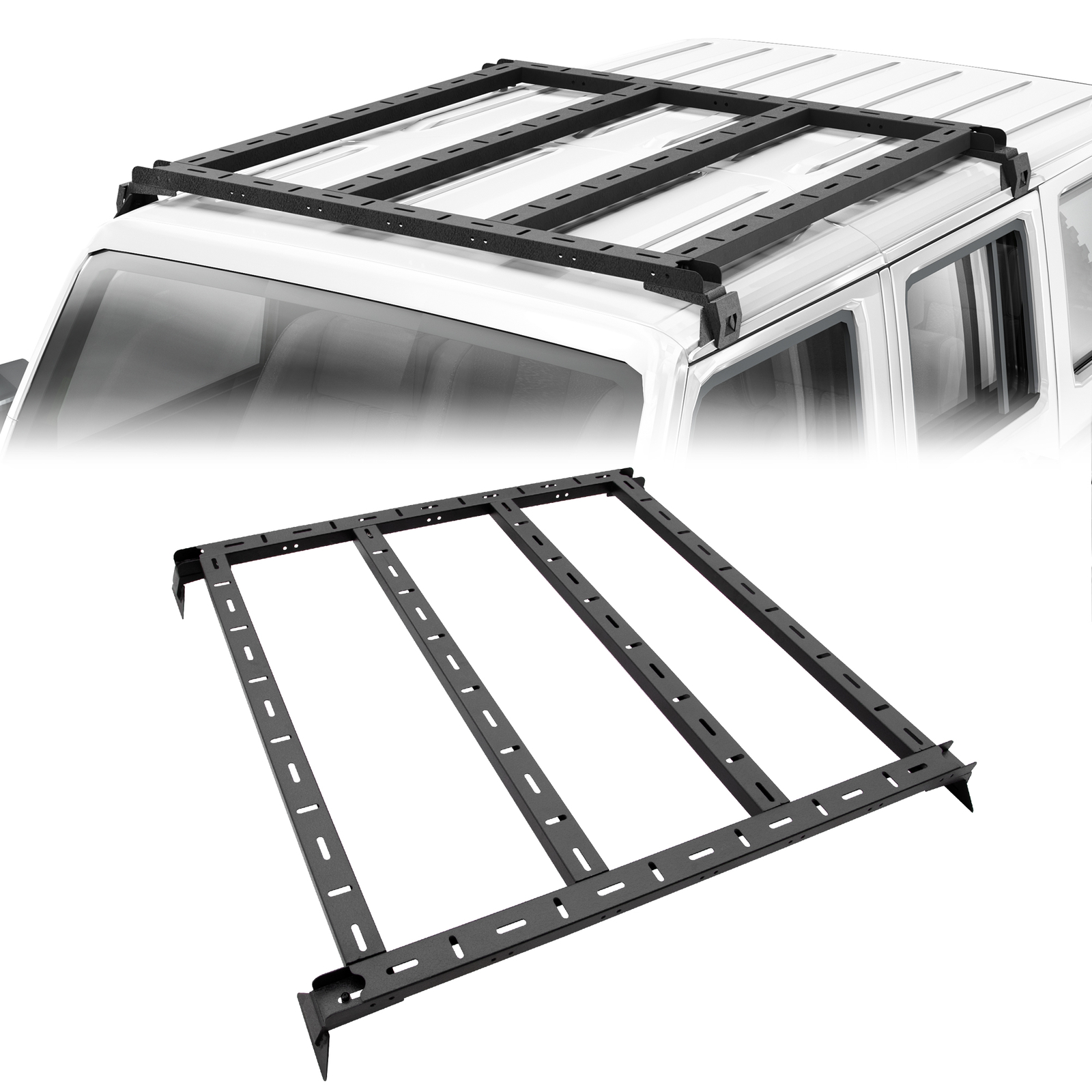 Rear Roof Rack Cargo Basket For Jeep Wrangler JK 2007-2023 Hardtop 4DR No Drill
