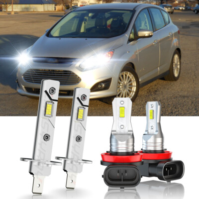 for Ford C-Max 2013-2017 4pc H1 + H11 LED faros de alta luz baja Bombillas 6000K