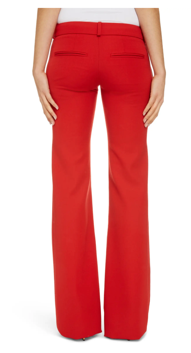Pantalon Balmain Paris Bootcut Rouge – Taille L, Laine, Plissé Avant, Neuf Avec étiquettes