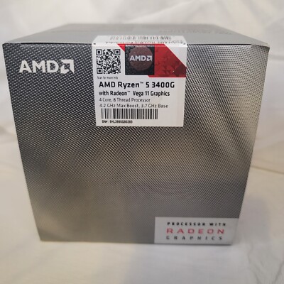 AMD Ryzen 5 3400G 3.7GHz Quad-Core Desktop Processor - NEW - SEALED - COOLER
