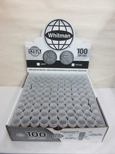 Box of 100 Whitman HE Harris Round Screw Top Coin Tubes Holders Nickels 21mm