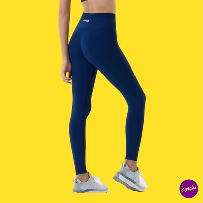 AUROLA Damen Seamless Scrunch Workout Leggings, Deep Blue, UK 6 | EU 34 | US 2