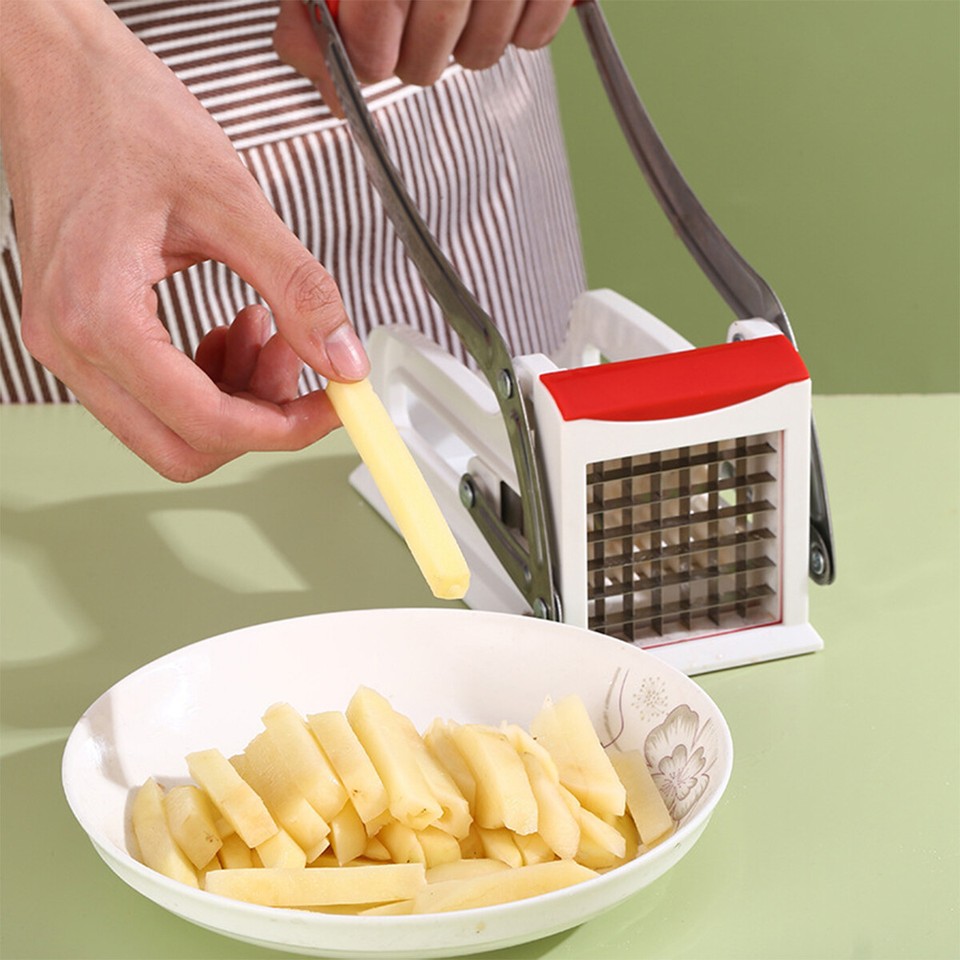 Potato Chipper Chip Chopper Cutter Slicer Maker & 2 Steel Edges ...