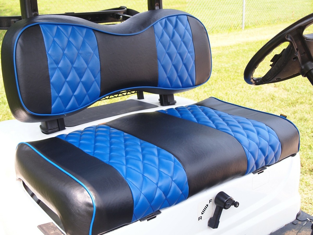 Blue Golf Cart Seat Cover Diamond Stitched Fits Yamaha Drive G29