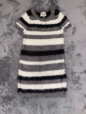 For Love And Lemons Knitz Gray Striped Knit Sweater Dress Adult S | eBay