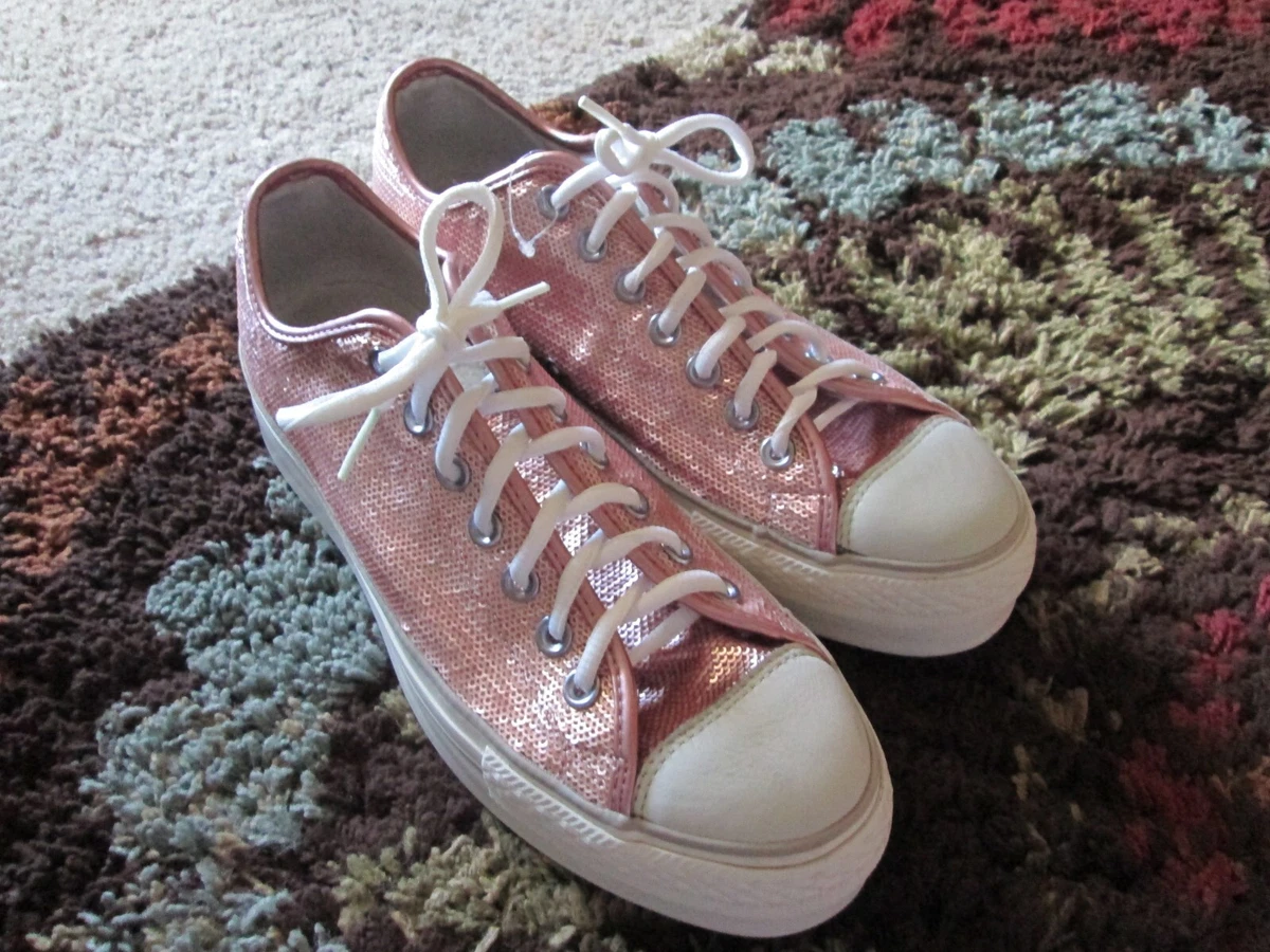 Pink sale sequin converse