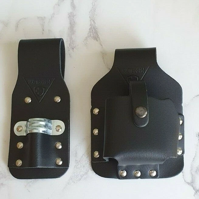 SCAFFOLDING SILVER LEATHER SINGLE SPANNER FROG HOLDER & 8M TAPE HOLDER