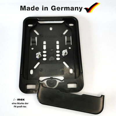 I-MEX Mofa Kennzeichenhalter 135 x 110 mm Komplett mit Edelstahl Befestigungsmaterial
