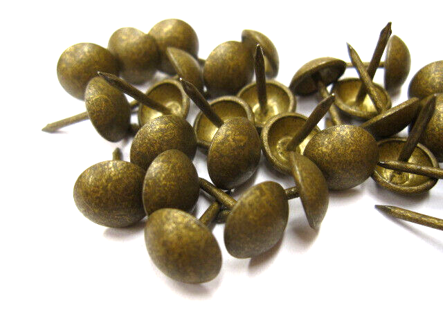 1000 OLD GOLD SPECK UPHOLSTERY NAILS - FURNITURE STUDS FABRIC TACKS PINS