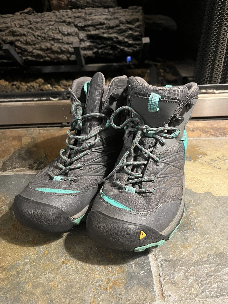 Keen Dry Marshall Mid Hiking Boots Womens 9.5 Waterproof Magnet Gray Pool Green