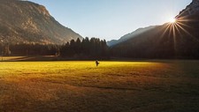 Landscape nature mountains photography sun rays trees Custom Gaming Mat Desk